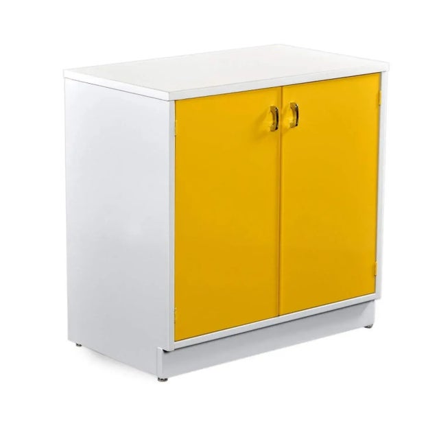 Restored 1970s Yellow and White Broyhill Chapter One Record Media Cabinet For Sale - Image 12 of 14