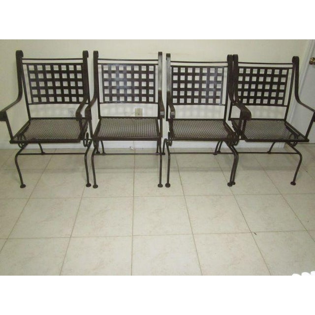 1970s Russell Woodard Salterini Style Sculpture Black Glider Patio Chairs - Set of 4 For Sale - Image 12 of 12