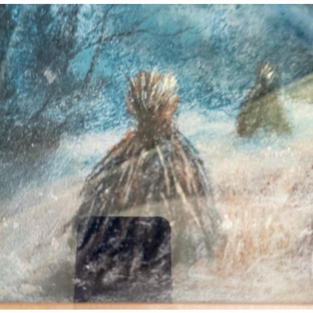 19th Century American Pastel Moonlit Nocturne Pastural Landscape With Haystacks For Sale - Image 13 of 16