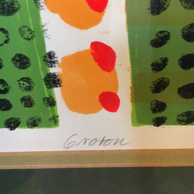 1970 A. Philbin "Groton" Framed Abstract Silkscreen For Sale - Image 4 of 12