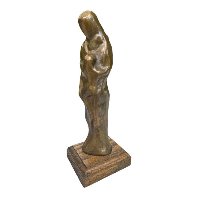 Abstract 1983 Jack Eagle Bronze Abstract Figural Sculpture Human Relations Award Statue For Sale - Image 3 of 7