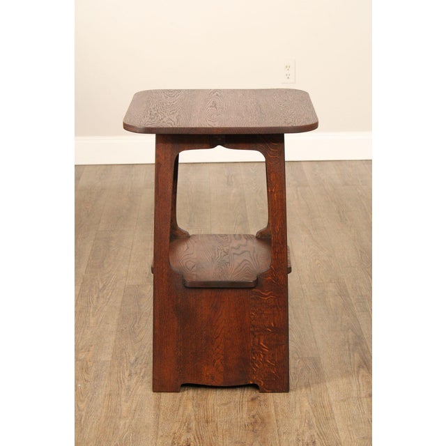 Brown Antique Arts & Crafts Oak Pagoda Tabouret Table For Sale - Image 8 of 12