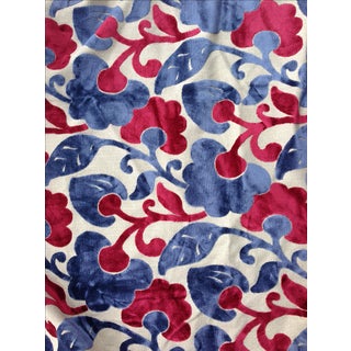 Raised Velvet Upholstery Floral Fabric - 5 Yards For Sale