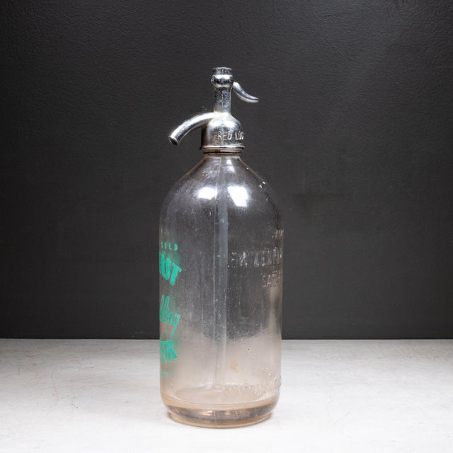 Industrial Antique Belfast Sparkling Water Seltzer Siphon Bottle c.1930 For Sale - Image 3 of 7