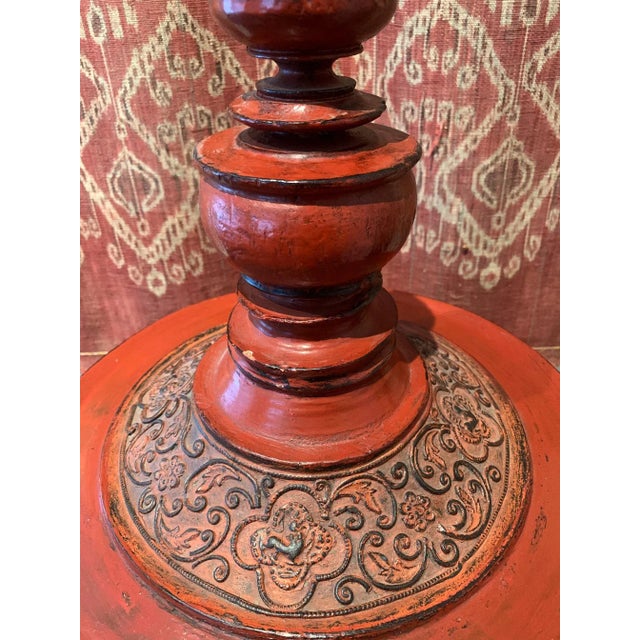 Early 20th Century Antique Lacquer Offering Elm Bowl Southeast Asia For Sale - Image 5 of 11