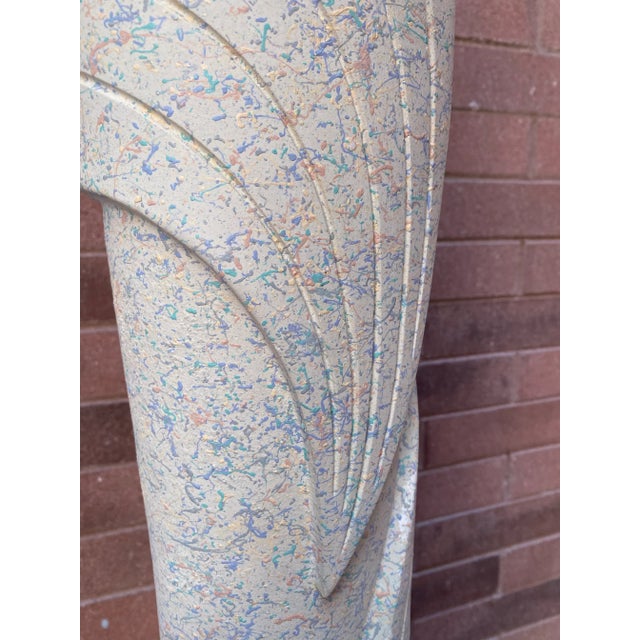 White 1980s Postmodern Pastel Plaster Ribbon Torchiere Floor Lamp For Sale - Image 8 of 10