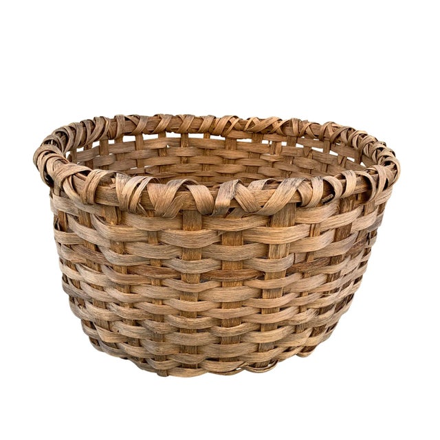 Large 19th Century Oak Splint Wool Basket For Sale - Image 13 of 13