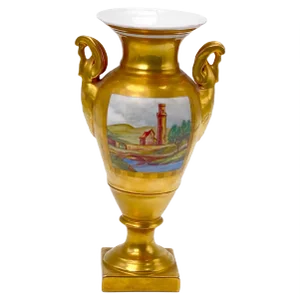 Hand-Painted Ornamented Porcelain Vase by Jacob Petit, 1800s
