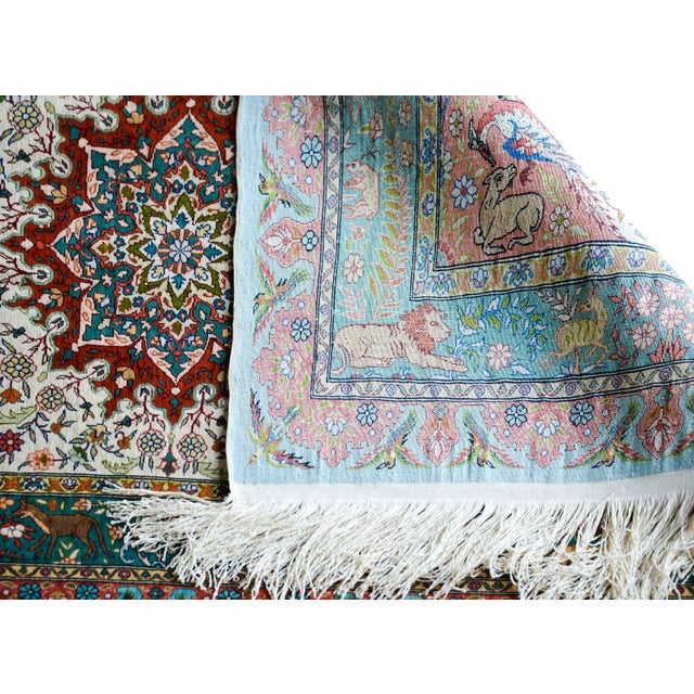 Vintage Chinese Silk Rug For Sale - Image 9 of 11