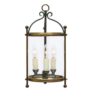 Brass and Glass, French Vintage Lantern, Circa 1930 For Sale