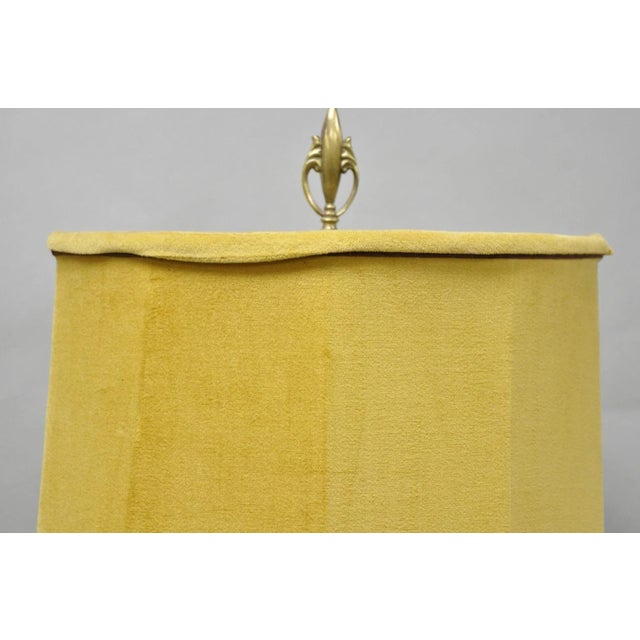Vintage Buddhist Kuan Yin Brown Ceramic Sculpture Figure Table Lamp W/ Shade For Sale - Image 14 of 18