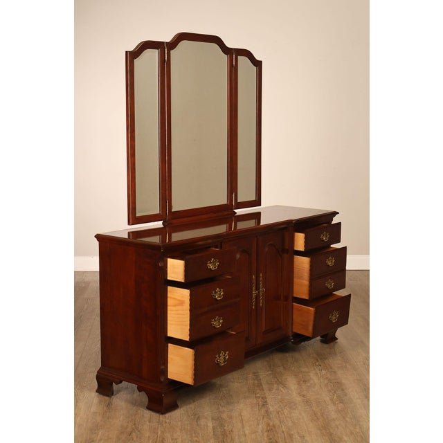 Pennsylvania House Pennsylvania House Chippendale Style Cherry Long Dresser with Mirror For Sale - Image 4 of 18