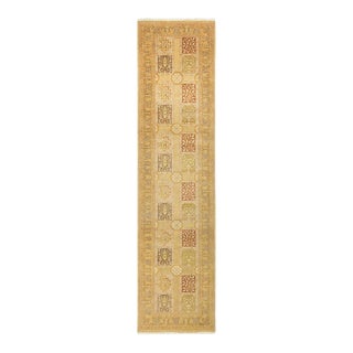 Mogul Collection Hand-Knotted Runner - Ivory 3' 2" x 12' 6" For Sale