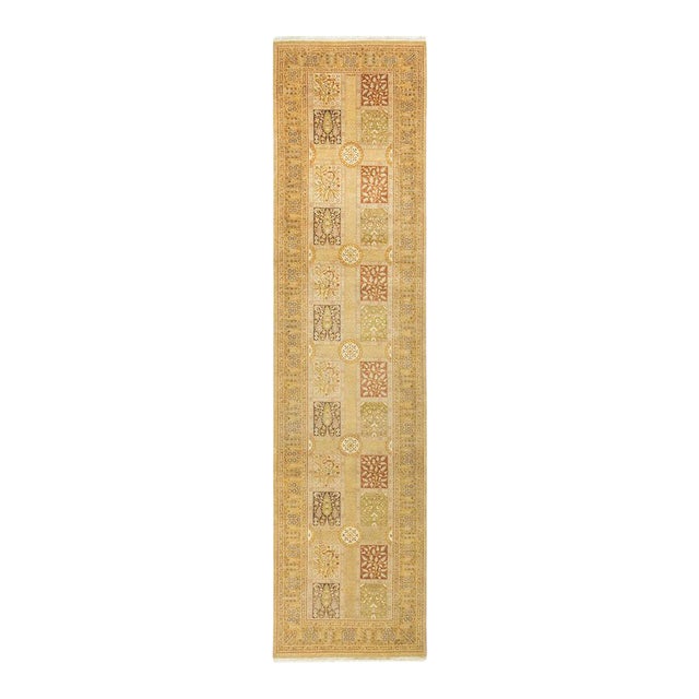 Mogul Collection Hand-Knotted Runner - Ivory 3' 2" x 12' 6" For Sale