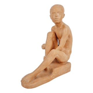 Terracotta Statue by István Martsa, 1970s For Sale