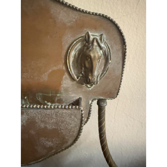 Brass 1970s Vintage Colonial Revival Brass Horse Head Double Arm Wall Sconces, Pair For Sale - Image 8 of 16