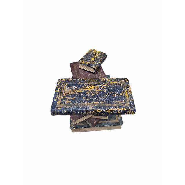 Vintage Regency Style Faux Stacked Book Side Table For Sale - Image 4 of 8