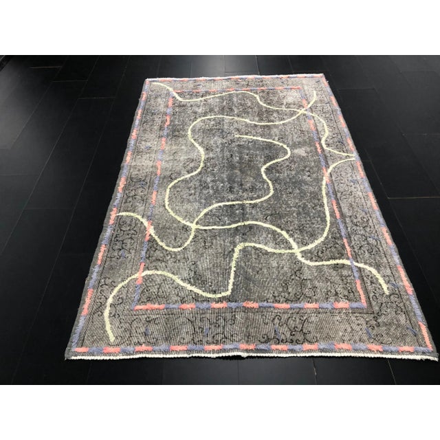 1960s 1960s Vintage Home Turkish Gray Wool Rug For Sale - Image 5 of 11