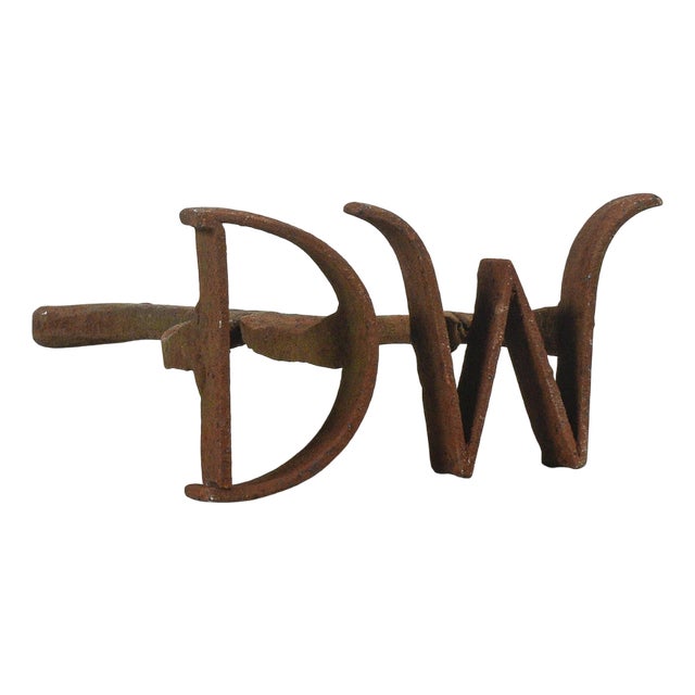 Antique Fire Branding Stamp Tool with Initials D.M. For Sale