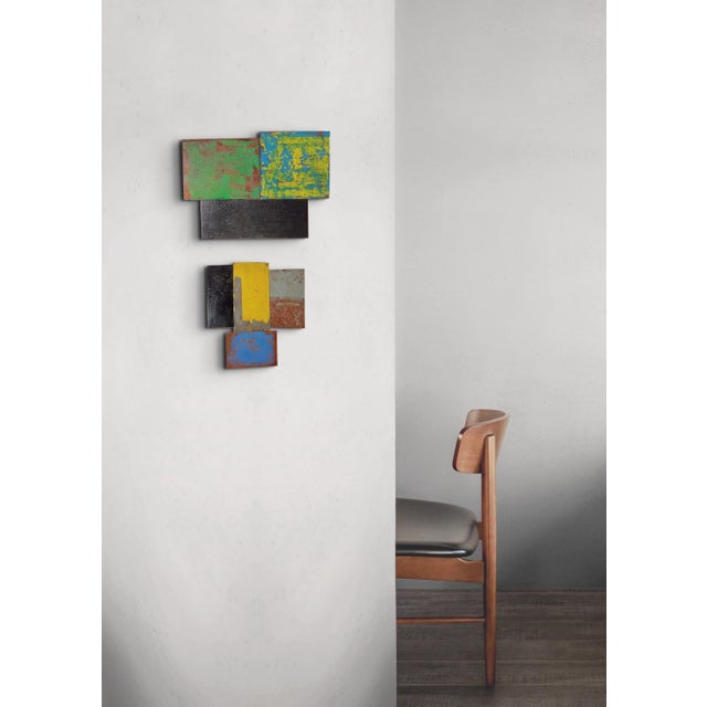 Abstract Contemporary Abstract Tempera, Aerosol on Metal "N 72" by Andre Debono For Sale - Image 3 of 8