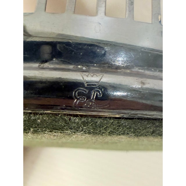Wood 1960s Eisenberg-Lozano English Silver-Plated & Wood-Grain Wine Bottle Coaster For Sale - Image 7 of 11