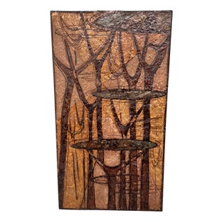 Futurist Artwork on Terracotta Tile by Riccardo Gatti, 1960s For Sale