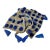 Mexican Blue and Gray Wool Pompom Chamula Shawl Blanket For Sale