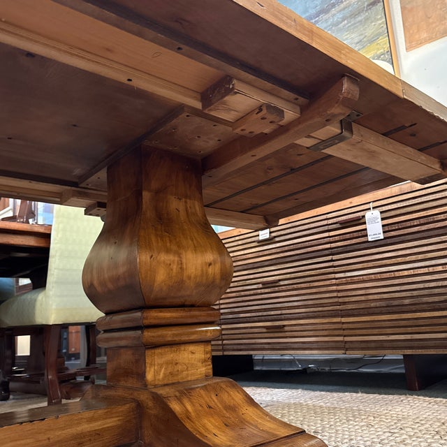 Amish Tuscany Trestle Extension Dining Table For Sale - Image 12 of 12