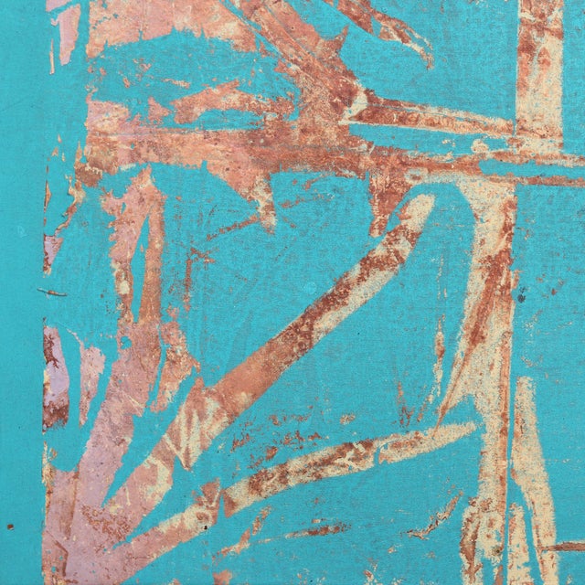 A834 - Original Large Scale Minimalist Contemporary Teal Tone Abstract Painting Artwork by Marco Schmidli For Sale In Los Angeles - Image 6 of 9