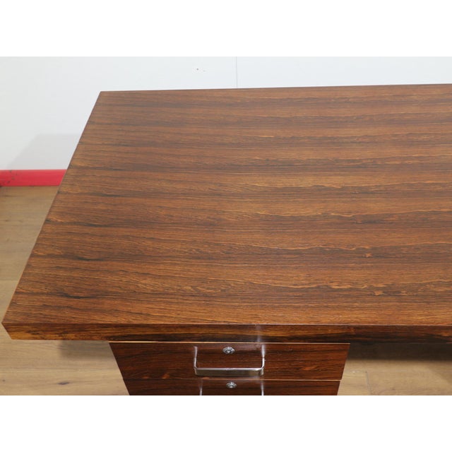 Mid Century Modern Vintage Rosewood Writing Office Desk For Sale - Image 12 of 15