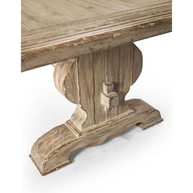 Brown Rustic Farmhouse Trestle Dining Table For Sale - Image 8 of 9