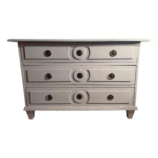 Empire Louie Shabby Chic Chest of Drawers in Coarse-Pored Oak Wood, 1890s For Sale