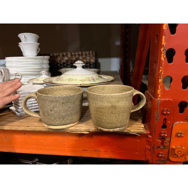 Mid-Century Modern 1970s Stamped Asian Ceramic Mugs- Set of 2 For Sale - Image 3 of 4