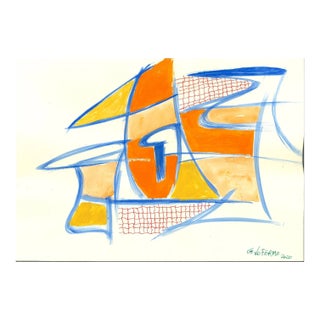 Giorgio Lo Fermo, Blue Lines, Mixed Media, 2020 For Sale