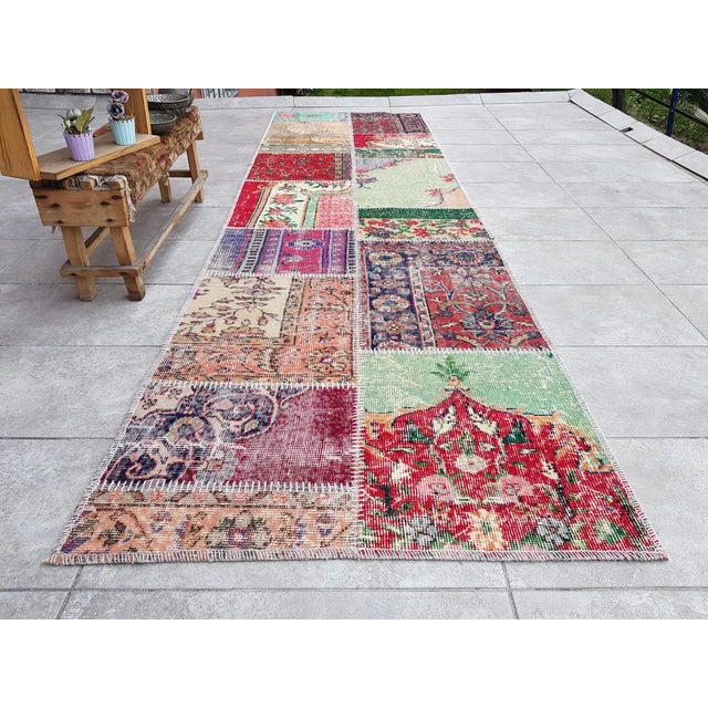 Textile Turkish Colourful Vintage Runner For Sale - Image 7 of 10
