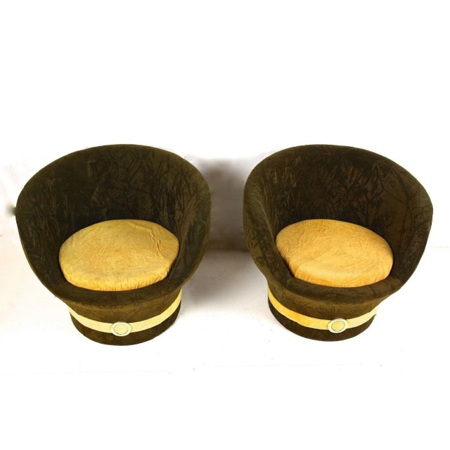 Set of Mid-Century Velvet Lounge Chairs, Italy, 1960s For Sale - Image 3 of 12