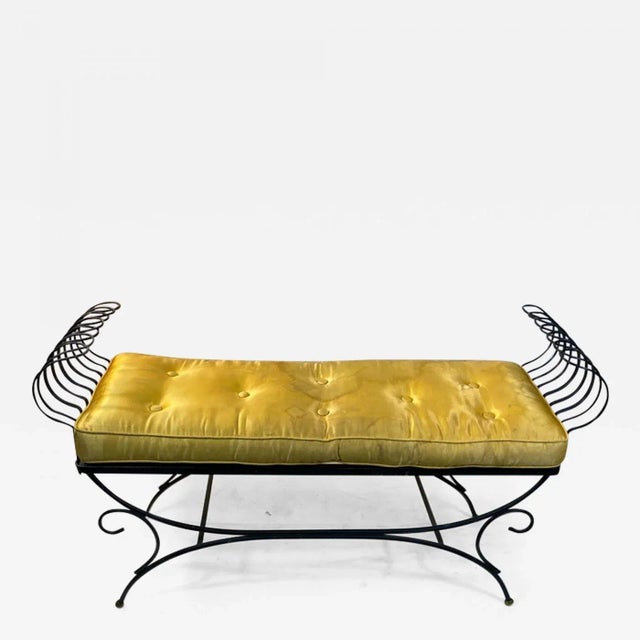 Mid Century Black Wire Bench For Sale - Image 10 of 10