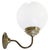 French White Opaline Glass and Brass Bistro Sconce For Sale - Image 4 of 7