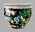 Large Hand-Painted Chinese Porcelain Planter, 12” W x 14” H 1970’s Chinese porcelain planter featuring a rich black ground...