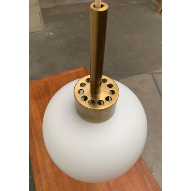 Mid-Century Danish Brass and Glass Pendant For Sale - Image 4 of 18