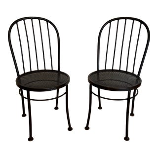 Vintage Woodward Wrought Iron Cafe Chairs - Set of 2 For Sale