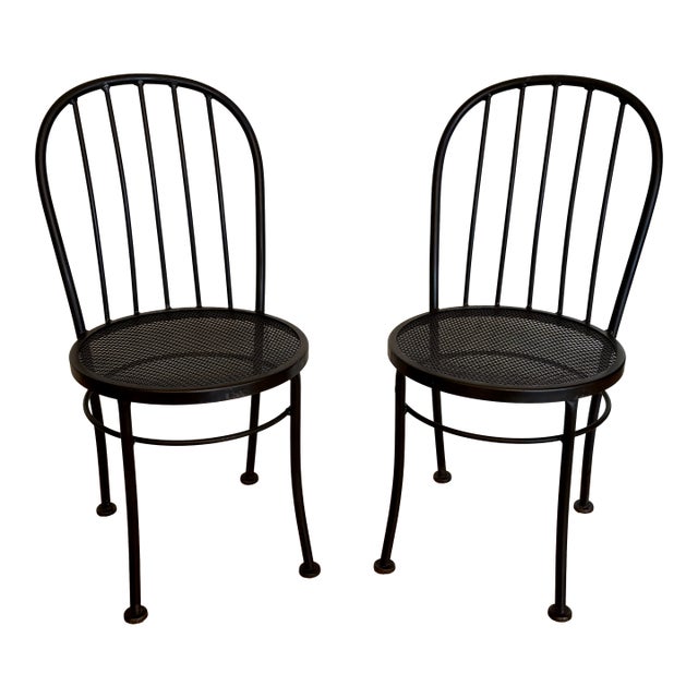 Vintage Woodward Wrought Iron Cafe Chairs - Set of 2 For Sale