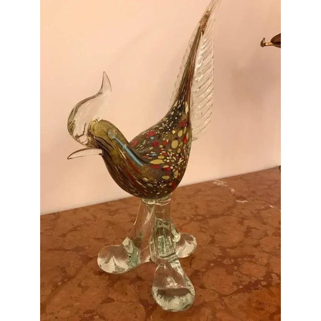 Italian Murano Hand Blown Glass Roosters - a Pair For Sale - Image 4 of 10