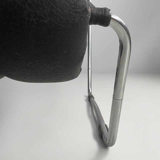 Space Age Italian Leather Armchair by Costantino Corsini and Giorgio Wiskemann for Cinova, 1970s For Sale - Image 11 of 14
