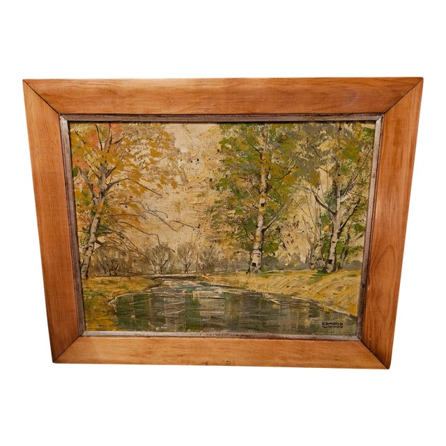 Edmond Woods, "Trout Stream" Oil Painting, Framed, 1960's For Sale