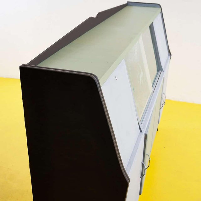 Mid-Century Wood and Glass Sideboard For Sale - Image 10 of 11