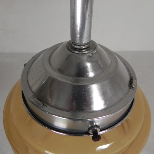 Art Deco Pendant Lamp with Beige Glass Shade, 1930s For Sale - Image 10 of 13