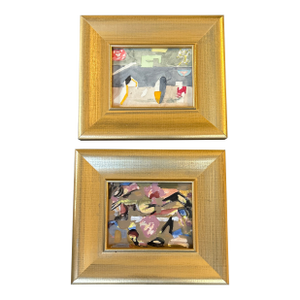 1950’s Two Original Abstract Expressionist Watercolor Paintings - Set of Two