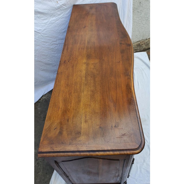 Antique Carved Walnut French Louis XV Buffet Sideboard Server Cabinet With Music Motif For Sale In Los Angeles - Image 6 of 13