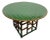 Vintage Green Faux Bamboo & Rattan Round Coffee Table For Sale